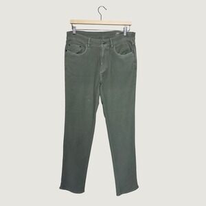 Faherty Brand Mens 5-Pocket Comfort Twill Pants Sage Green Size 32 Straight Leg